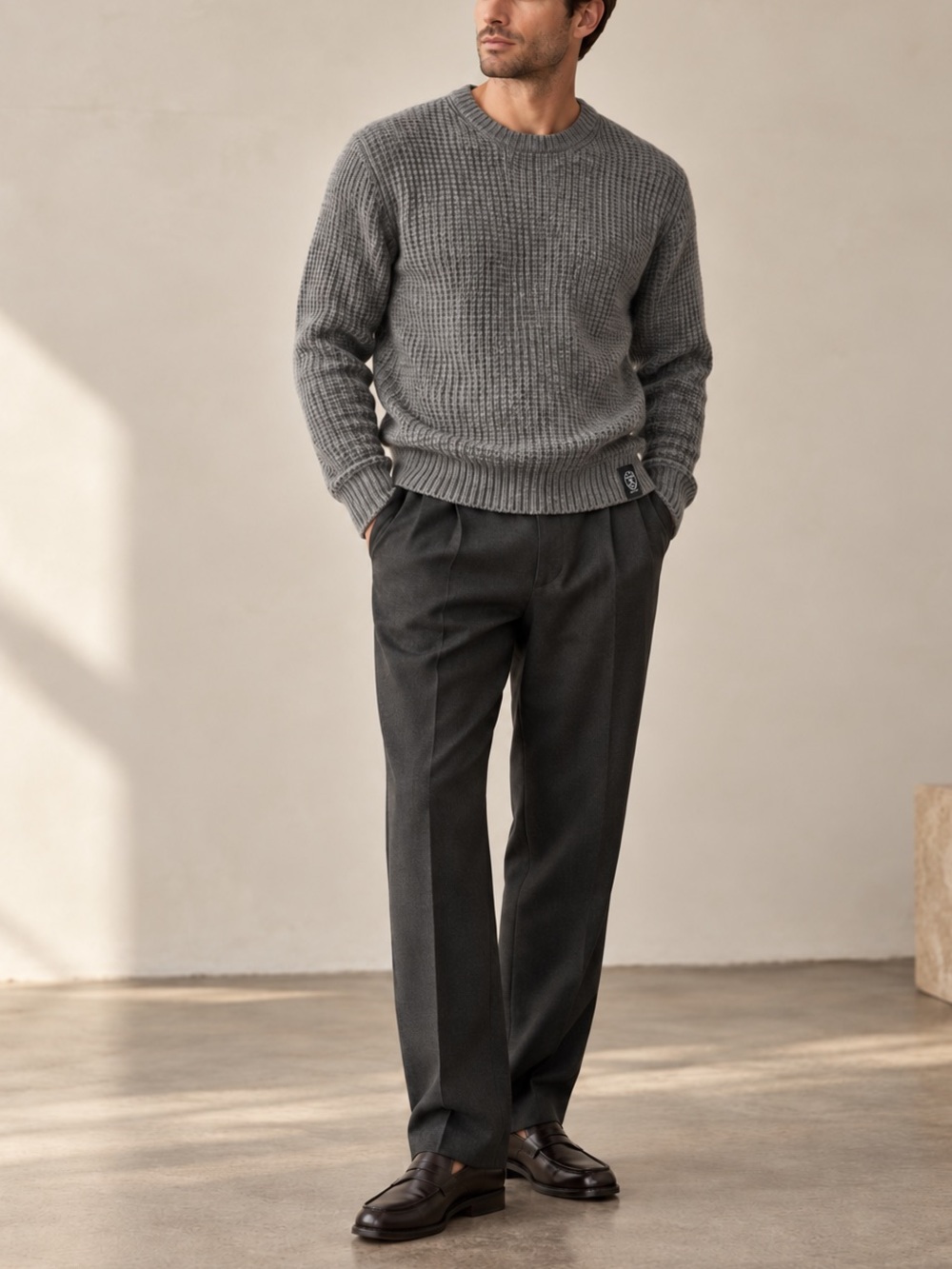 Todd Snyder Cashmere Men's Classic Crewneck Sweater - Gray Size M